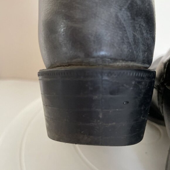 VTG Bronco Cowboy Boots Kids 2.5D Gray Conch Vegan Leather Western Cowboy USA - Picture 15 of 16